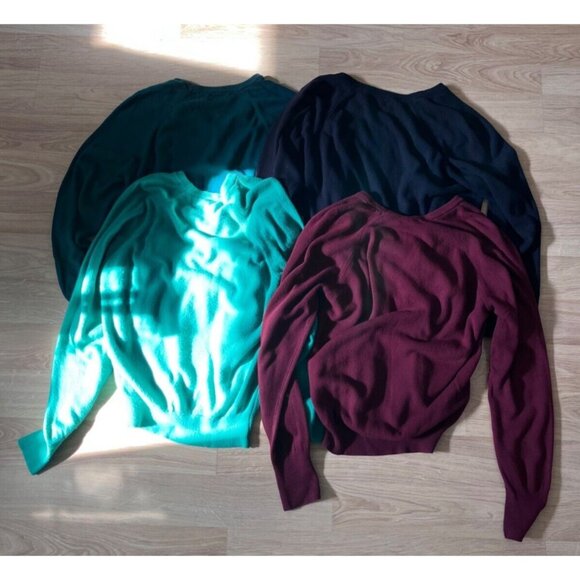 Bundle Of Four Mens Medium Sweaters Oak Meadow Golf Course Green Black Maroon - Picture 5 of 5